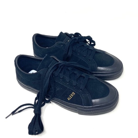 Converse Women’s One Star Pro AS Low Suede Black Casual Size Sneakers 169615C - Picture 2 of 9